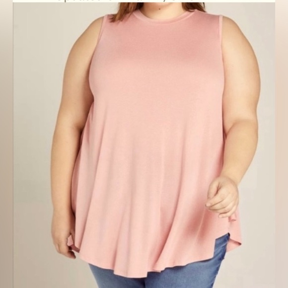 Lane Bryant Peach Max swing mocked yoke top 14/16 . 3/$15 - Picture 1 of 9